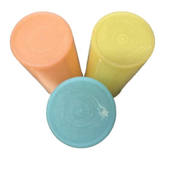 Vintage Tupperware Tumblers Tall 16oz Stacking Set of 3 Pastel #107 - Picture 2 of 9